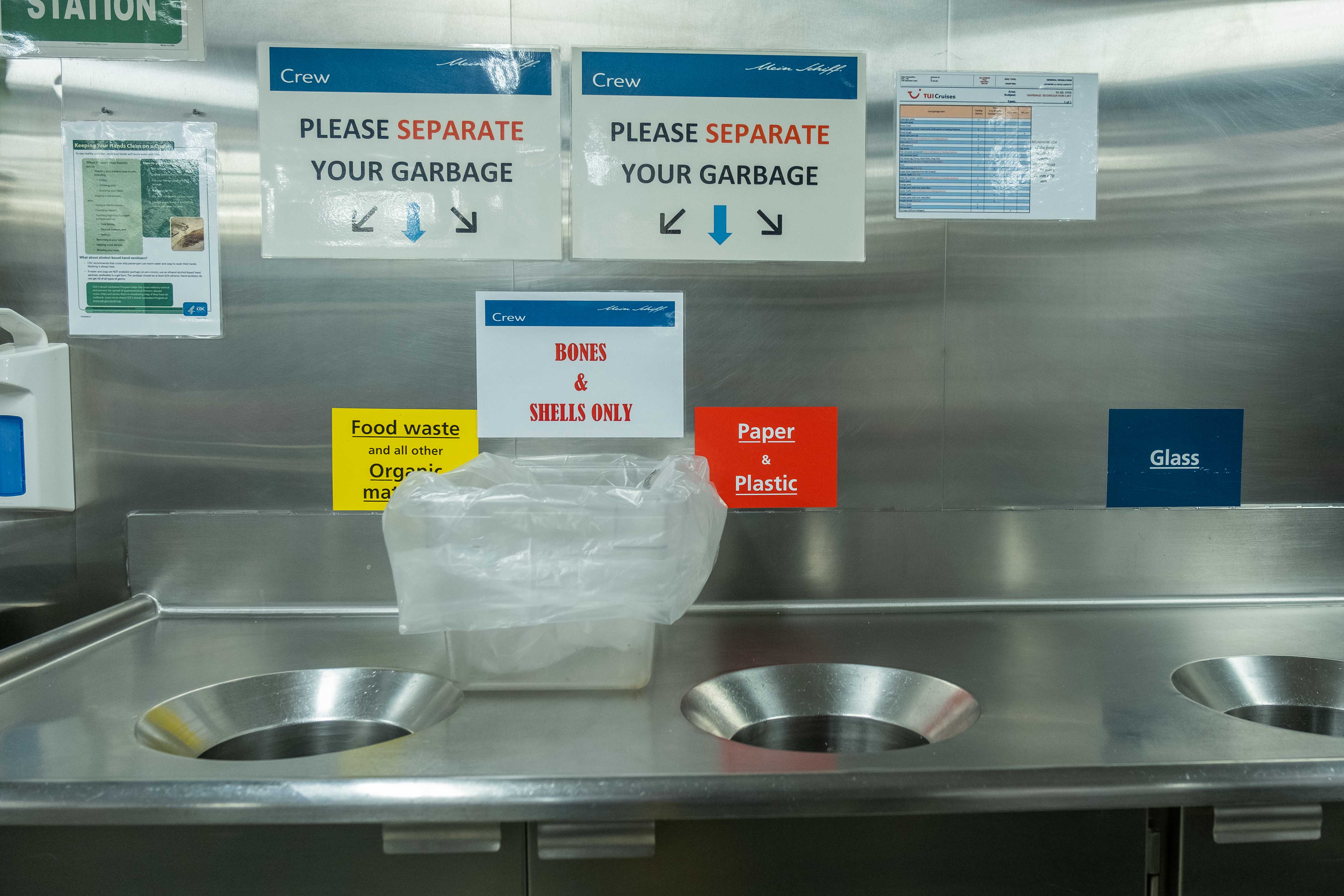 food waste on a cruise ship